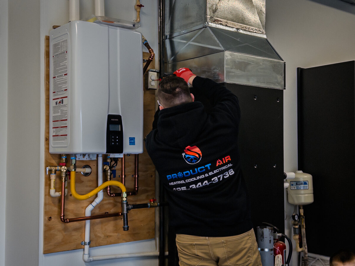 Tankless water heater install by a Product Air technician